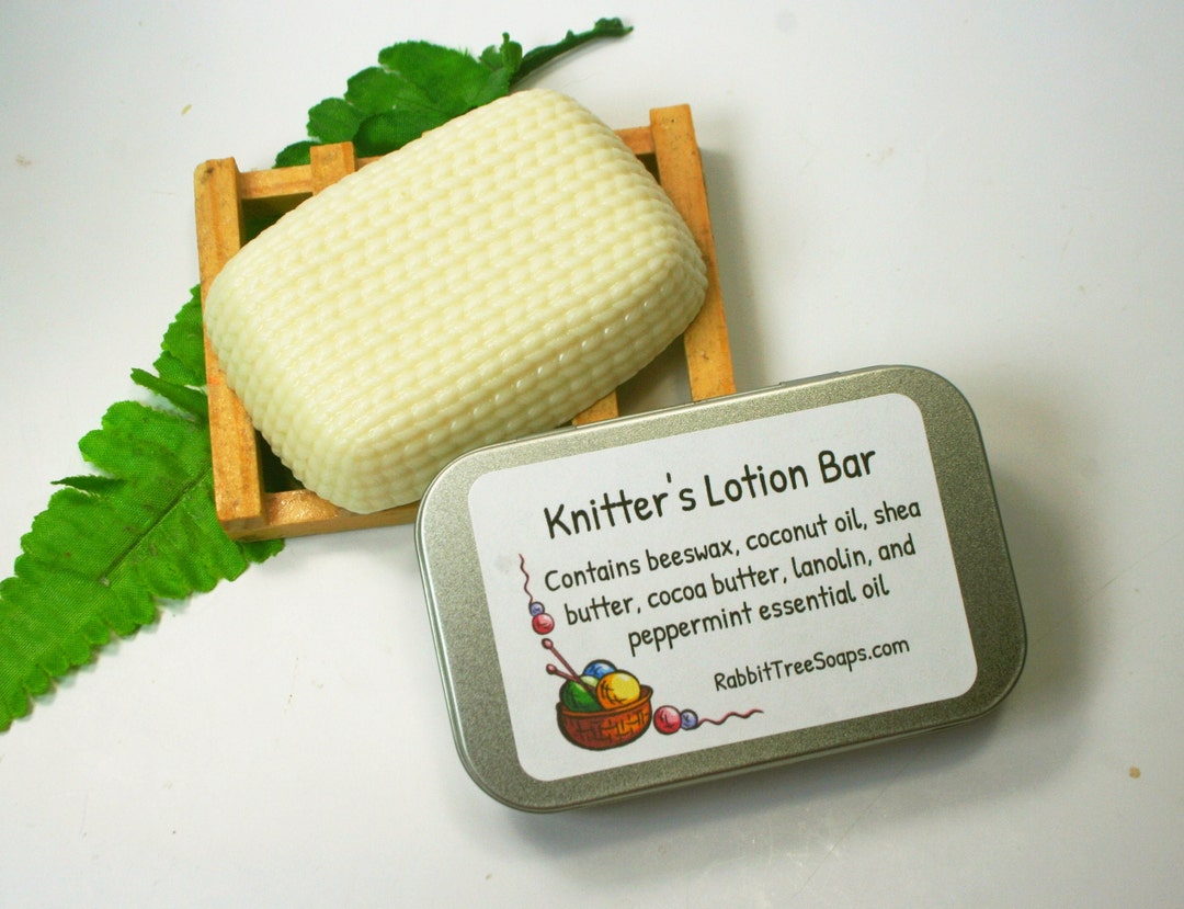 Lotion Bar for Knitters or Quilters, Solid Hand Cream With Lanolin