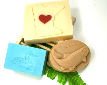Minnesota Soap Gift Set: State Shape, Fish, Loon