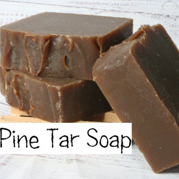 Pine Tar Soap - 20% Pine Tar, Hand-Crafted Old-Time Pine Tar Soap, 8+ ounces