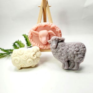 Sheep Soap, Set of 3 Different Hand Crafted Sheep Soaps, Gift for Sheep Lover, Sheep Decor