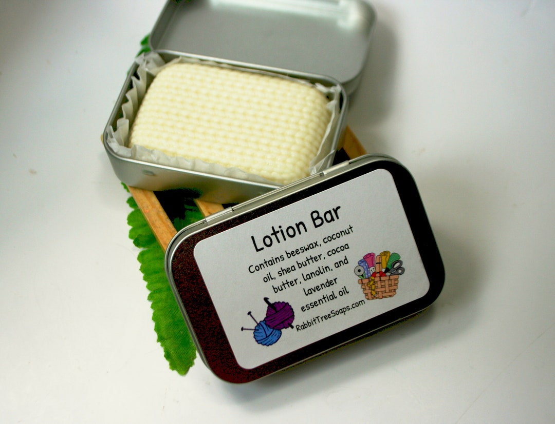 Lotion Bar for Quilters, Lanolin Enriched Solid Hand Cream for Dry