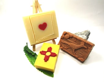 New Mexico Soap Gift Set: Zia Sun, Road Runner, State Shape