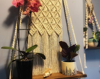 Guinevere  Macrame Shelf / Boho Decor / Plant Shelf