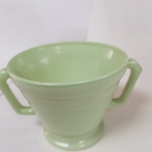 Vintage Hazel Atlas Moderntone Platonite Sugar Bowl Verde