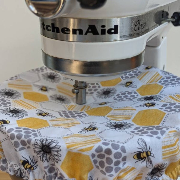 Bees & honeycomb stand mixer cover - Reversible
