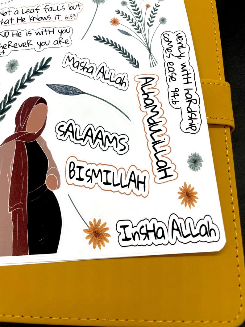 Hoja de pegatinas islámicas "Prado de recordatorios", pegatinas musulmanas, pegatinas musulmanas, planificador islámico, pegatinas hiyab, citas islámicas imagen 10