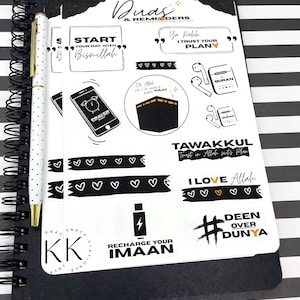 Duas en herinneringen - islamitische stickers, herinneringsstickers, plannerstickers, moslimstickers