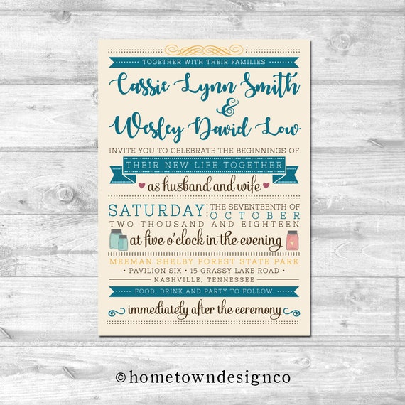 Blue DIY Wedding Invitation BundleInstant Digital DownloadString Lights