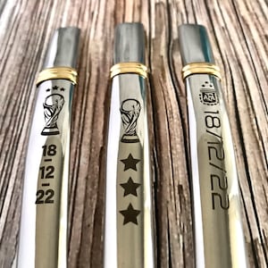 Soccer bombilla: Argentina tri champion of the world  | Stainless steel & Bronze | Laser engraving