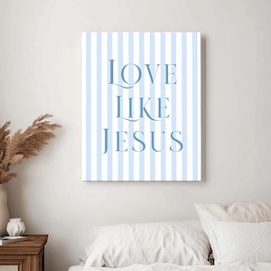 Summer Christian Home Decor, Blue Framed Canvas Prints, Inspirational Bible Verses, Faith-Based Art for Living Room