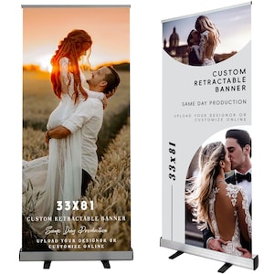 Custom Retractable Banner, Custom Roll Up, Roll Up Banner, Roll Up Banner Stand, Event banner, Business Sign With Base and Stand