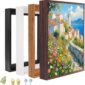 Moldura de tela | Moldura flutuante de tela com 3,1 cm de profundidade | Moldura flutuante de tamanho personalizado | Decoração de parede faça você mesmo disponível em vários tamanhos e 4 cores