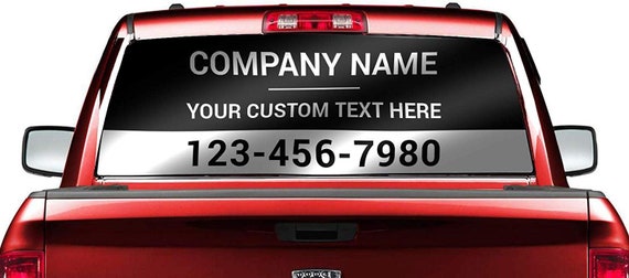 Custom Rear Windows Decals for Pick-up Trucks, Tint Perforated See-through  Advertising Sticker 