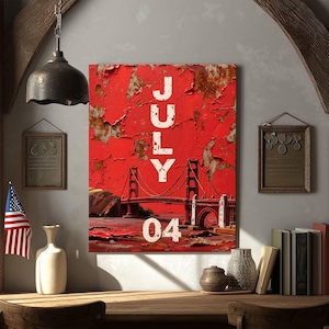Framed 4th of July Canvas Art: Patriotic Americana Decor