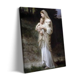 Virgin Mary Canvas Art: Catholic Madonna and Child Print, Christian Home Decor