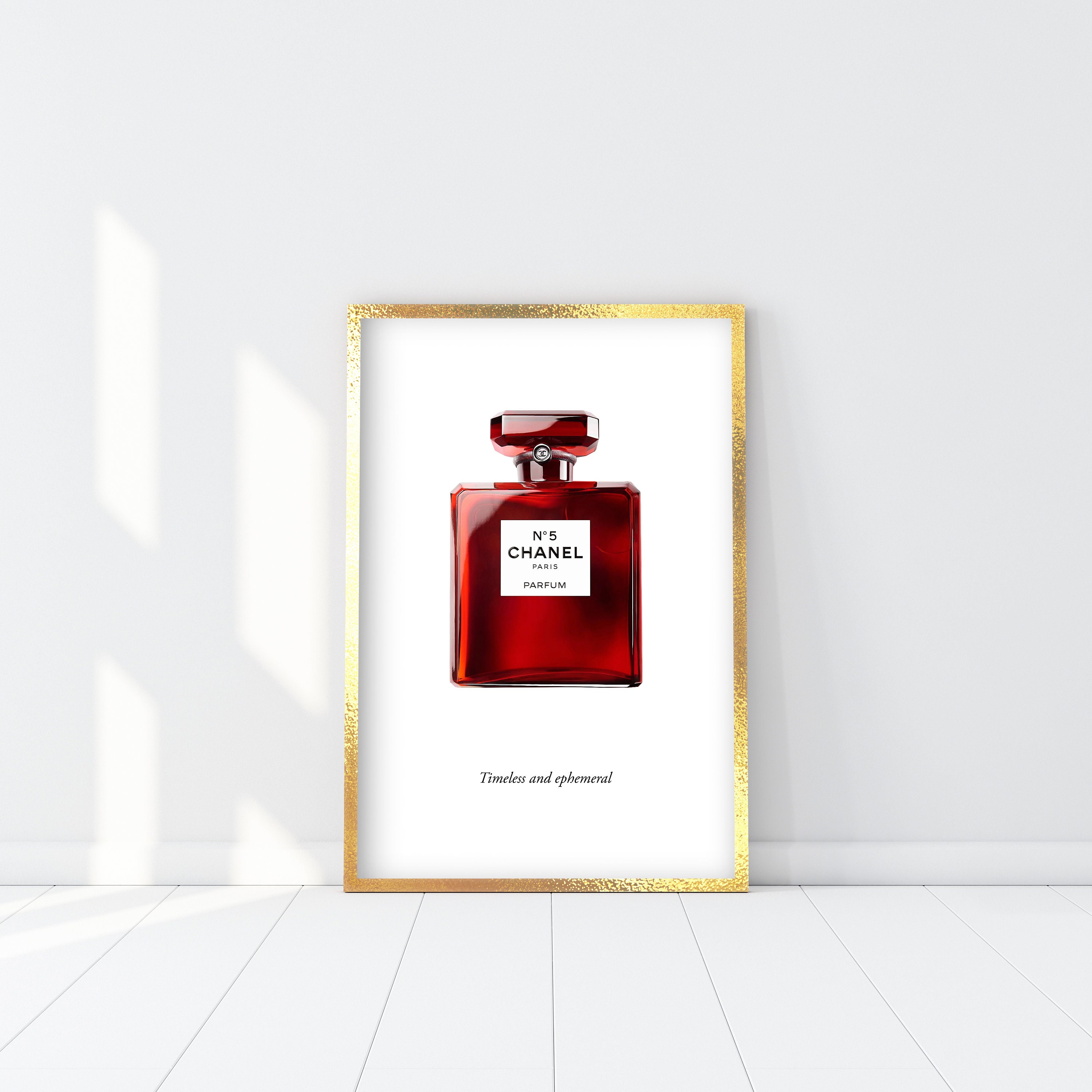 Coco Chanel No 5 Red Print Chanel Red Perfume Bottle Poster -  New  Zealand