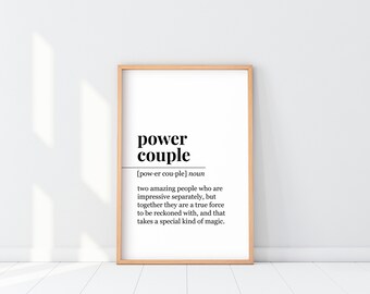 Power Couple Definition print, amazing couple Poster, power couple quote true force Wall Art, Scandinavian Decor, Special kind of magic Art