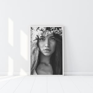 Impresión de la Madre Tierra, Cartel de la Madre Naturaleza, Arte de la pared de la diosa de la naturaleza Gaia, arte gitano de la muchacha boho, diosa de la tierra, chica hippie, arte de Adán y Eva