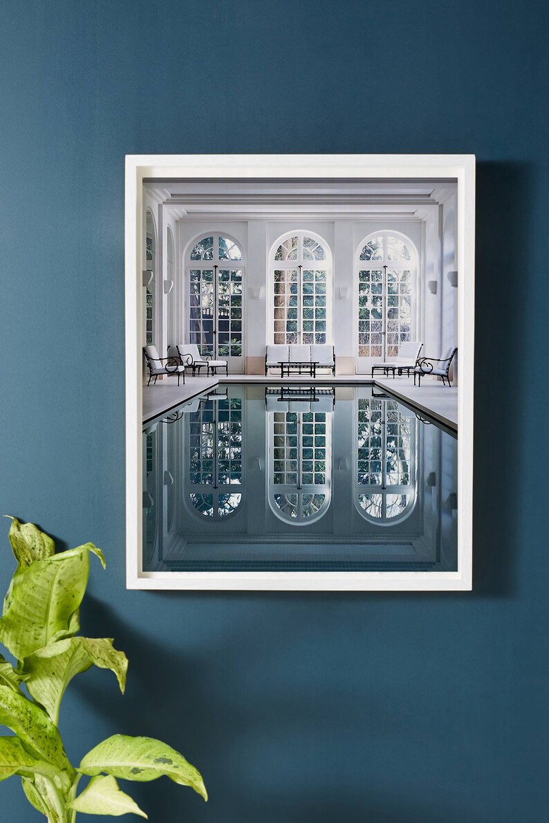 Indoor Pool Print, Architecture Poster, Pool Art, Chic Pool Wall Art ...