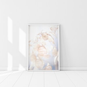 Lunaria Print, Honesty Plant Poster, zarte botanische Wandkunst, Trockenblumen Dekor, Silver Dollar Art, Pope's Coin Decor, Ehrlichkeit Poster