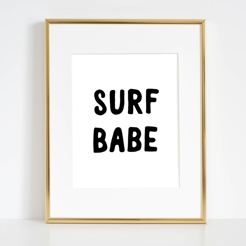 Surf Babe Print, High fashion Surf Girl Poster, Coco Surf, Surf Babe Wall Art, Beach House Surfer decor, Ocean Wave Art, California Decor image 8