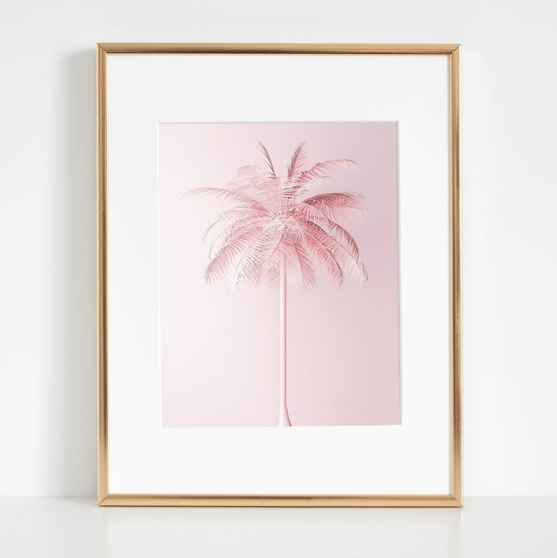 Palma Rosa Stampa, Palma tropicale rosa cipria, Vibrazioni estive Poster,Palma rosa pastello, Arte pop,Ombre Pink Palm, Sfumature palma rosa immagine 7