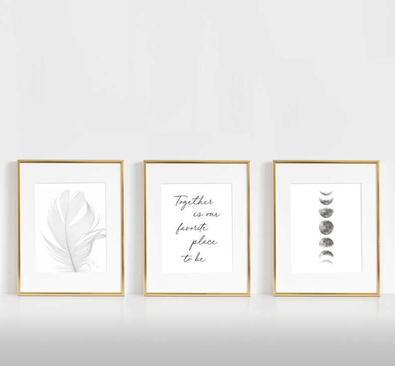 Above bed decor High Quality Set of 3 Pieces wall art image 6