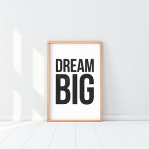 Dream Big Print, Dream Big Poster, Dream Wall Art, Dream Big Art, Kids room art decor, Starry Dream Big Wall Art, Dream Big Typography quote