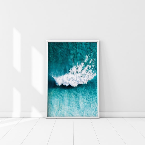 Ocean Wave Poster, Ocean Seascape, Coastal Photography, Drone art, Wave Wall Art, Ocean Decor, Ocean Wall Art, Drone photography, Drone Art
