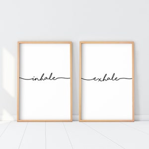 Inhale Exhale Printable Wall Art Digital Download Inhale Etsy