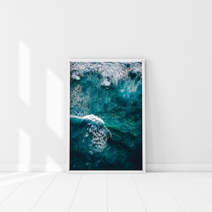 Ocean Top View Print, Wellen Poster, Drohnendruck, Luftposter, Blauer Ozeandruck, Meereswandkunst, Drohnenfotografie, Drohnenkunst, Ozeanblickkunst