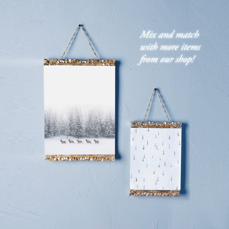 Winter Deers Print, Minimalist Deers Poster, Deers Photography, Scandinavian Wall Art, Deers Printable, Deer Art, Deers in snow, Deers herd image 9