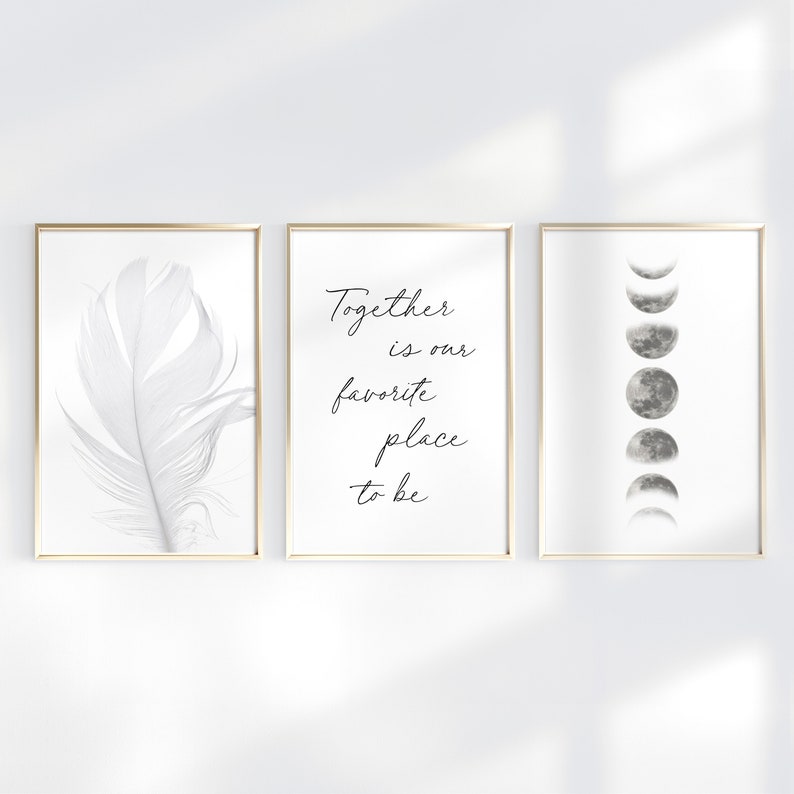 Above bed decor High Quality Set of 3 Pieces wall art image 0