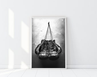 Boxing Gloves Print, Boxer Poster, Kickboxing Art, Man cave Wall Art, kickboxing gloves, Vintage Boxing, Creed poster, Peace poster, Truce