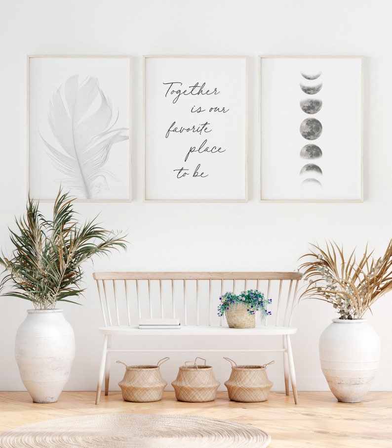 Above bed decor High Quality Set of 3 Pieces wall art image 8