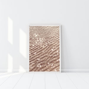 Shiny Sand Print, Sand Dunes Poster, Sand Art, Neutral Boho Poster, Beige aesthetic, Sand ripples, Sunshine reflections, Low tide wall art