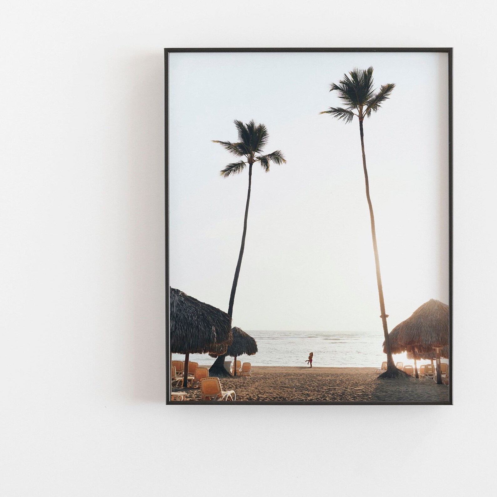 Two Palms Print Palm Trees Wall Art 2 Palm Trees Print Tan Etsy