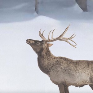 Winter Deers Print, Minimalist Deers Poster, Deers Photography, Scandinavian Wall Art, Deers Printable, Deer Art, Deers in snow, Deers herd image 4