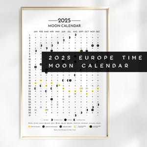 Calendario lunar europeo 2025, calendario lunar CET 2025, calendario 2025 imprimible, calendario de fases lunares, calendario de luna nueva, calendario astrológico