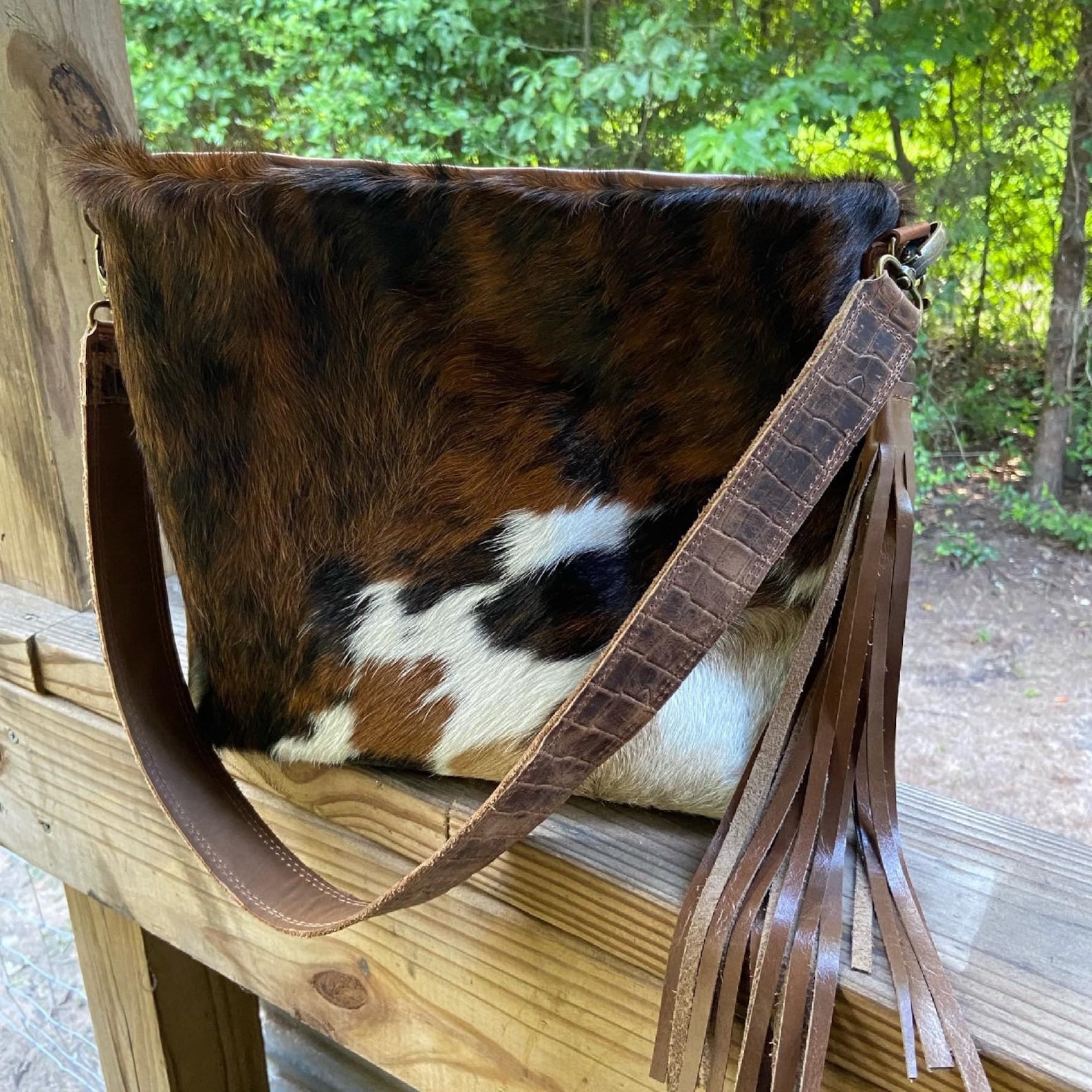 Cowhide purse hair on hide purse western handbag cowhide Etsy
