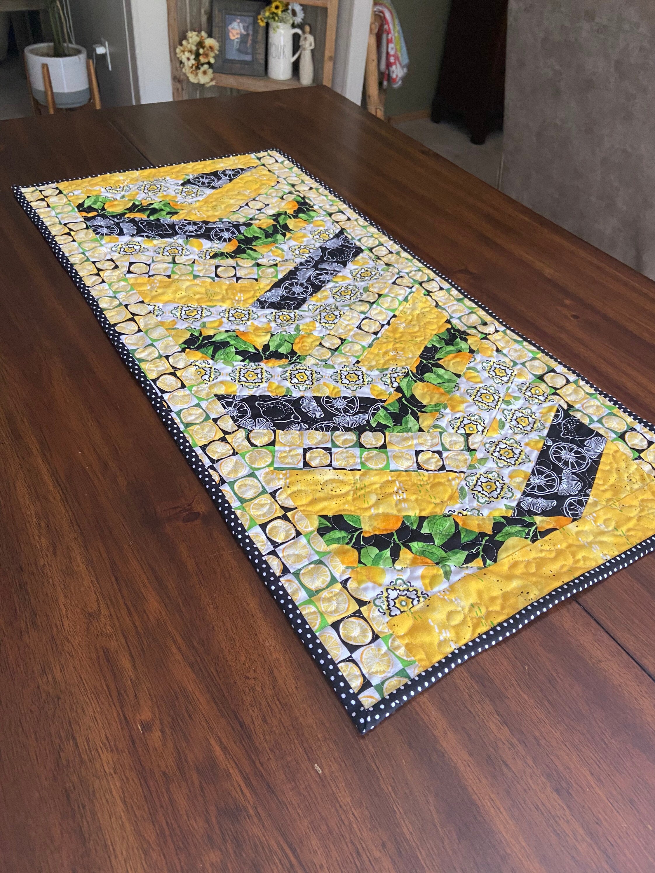 Table runner quilted table runner lemons lemon decor Etsy