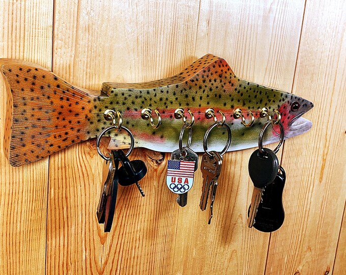 Fish Key/jewelry Holder for Wall Custom Wood Key/necklace Etsy