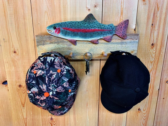 Fish Key/hat Rack, Fish Hat Rack, Rainbow Trout, House Decor, Cabin Decor,  Sculpture, Art, Trout Wood Art, Fly Fishing, Fishing, Fish Gifts 