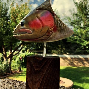 Cutthroat trout, fish art, fish carving, fly fishing, fish reproductions, fishing, trout fishing, home decor, cabin decor, fish sculpture