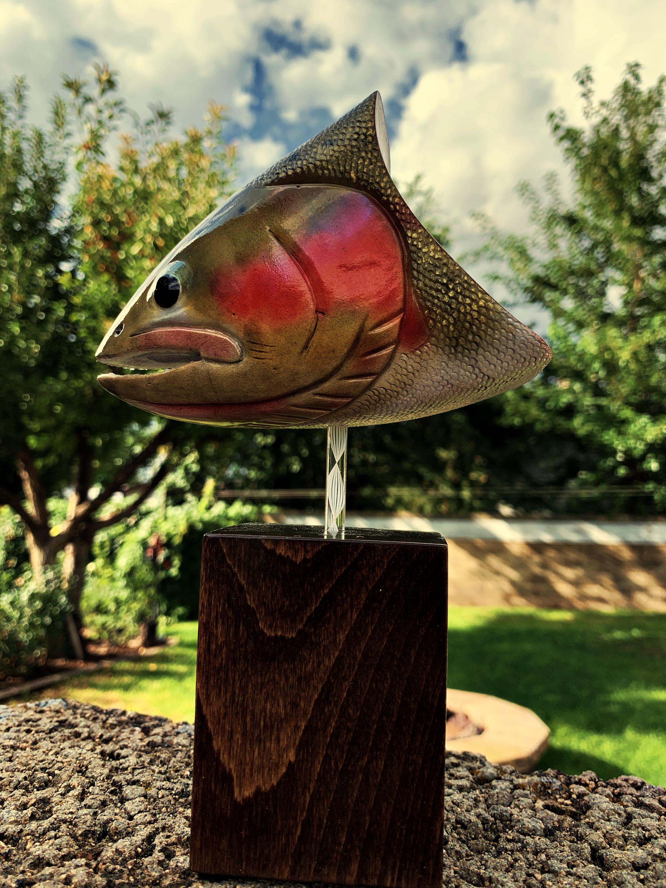 Cutthroat trout, fish art, fish carving, fly fishing, fish reproductions, fishing, trout fishing, home decor, cabin decor, fish sculpture