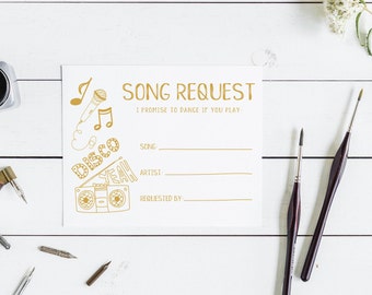 Wedding song request card, I promise to dance if you play this song, Instant Download, Printable song request card, DIY song request card