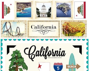 Vivid California Stickers - Sightseeing Icons & Images - Los Angeles - San Francisco - Napa - Golden Gate - Hollywood - 31 Cali Stickers