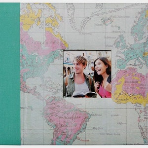 Travel Scrapbook Kit, Adventure Awaits Journal, Travel Journal Pages,  Premade Scrapbook Pages, Travel Die Cut 