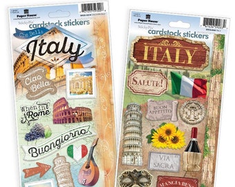 Italy Stickers - Emblems & Icons - Rome - Venice - Pisa - Tuscany - Wine - Vespa - Colosseum - 38 Italian Stickers