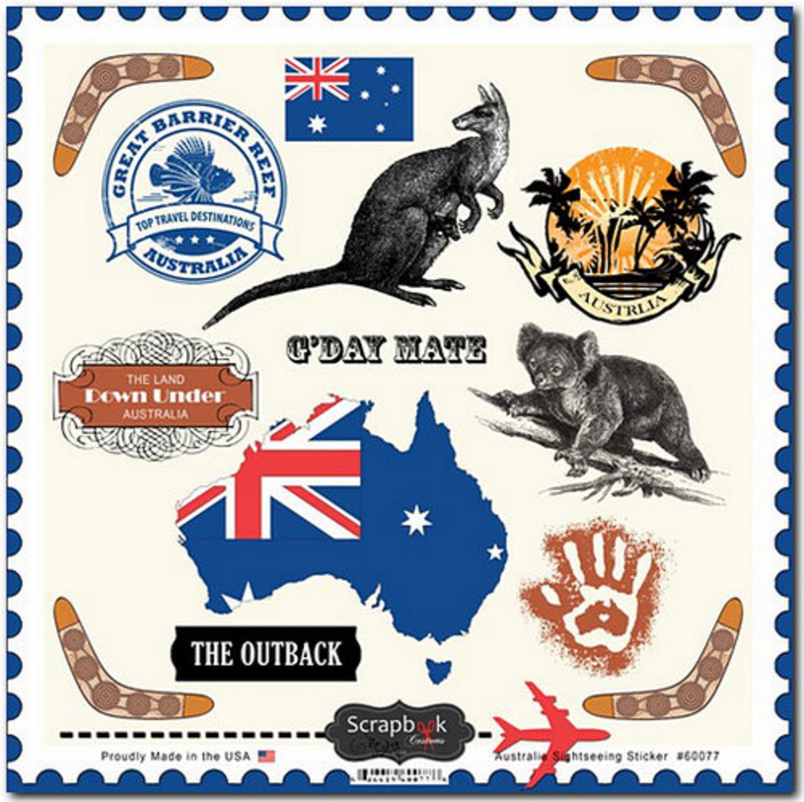 Australia Stickers Sightseeing Icons & Images Sydney Etsy